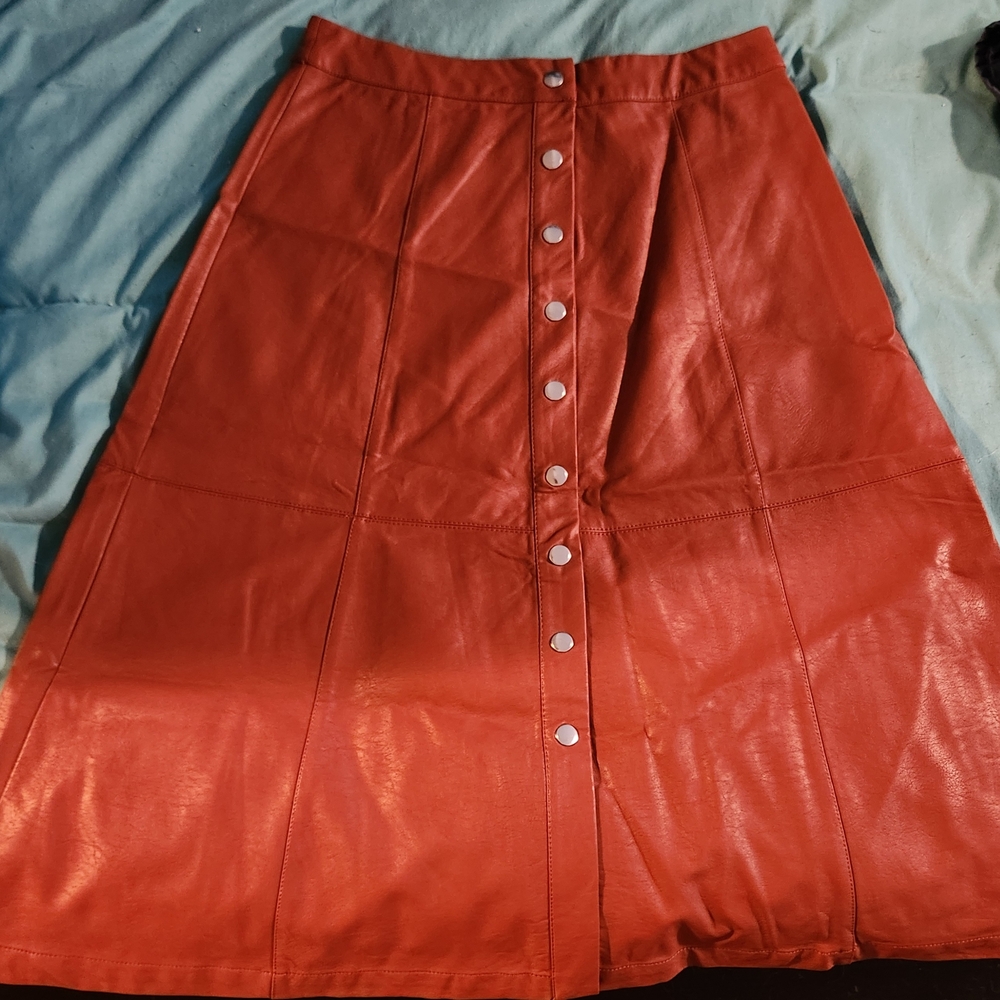 Women's Brown Button-Down Skirt